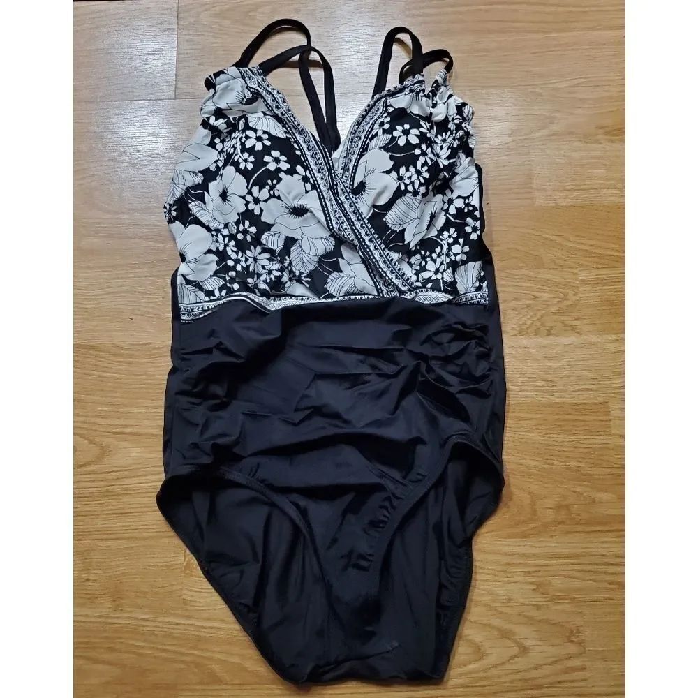 Coastal Blue Control One Piece Bathing Suit - Picture 3 of 7